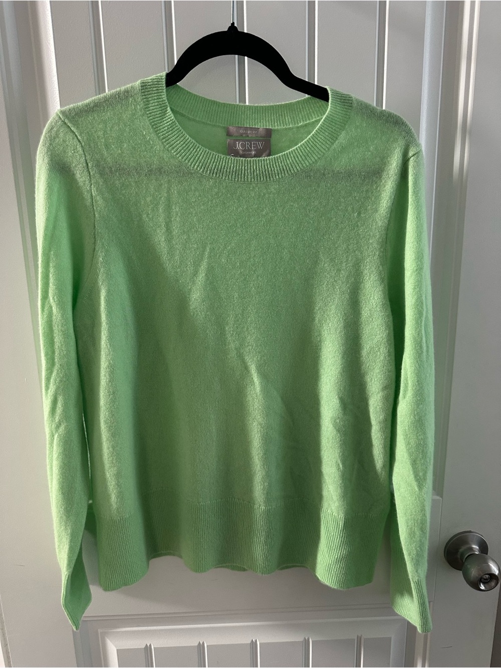 J.Crew 100% Cashmere Classic-Fit Crewneck Sweater Light Green M